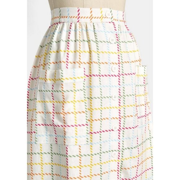 💕MODCLOTH💕 Creative Direction A-Line Skirt ~ White Stripes 18 NWT - Picture 4 of 13